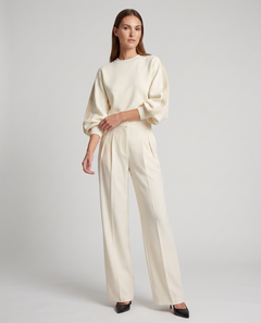Beige Knit Two Piece Set Crew Neck Casual Outfit