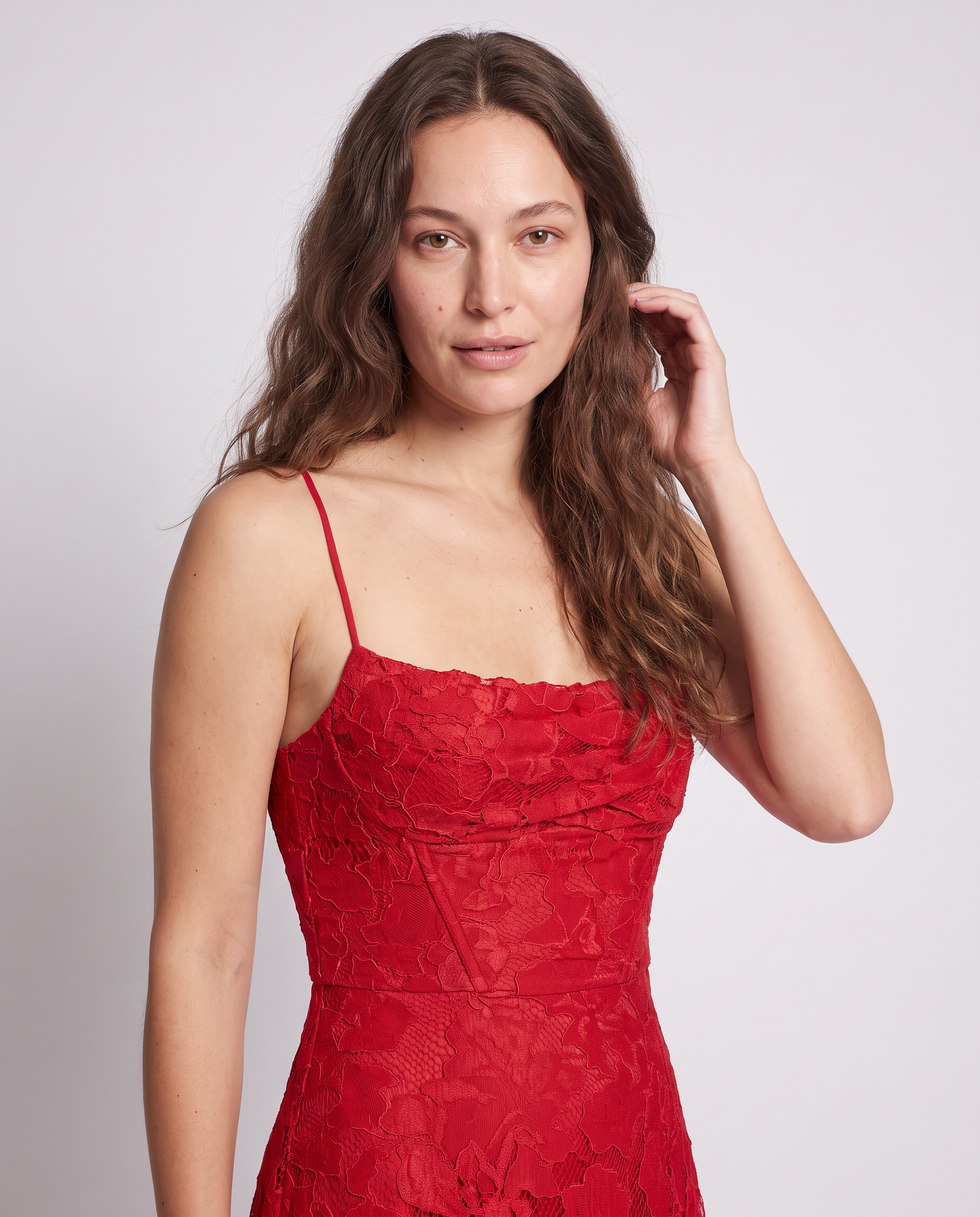Red Lace Maxi Dress Wedding Guest Dress - photo 2