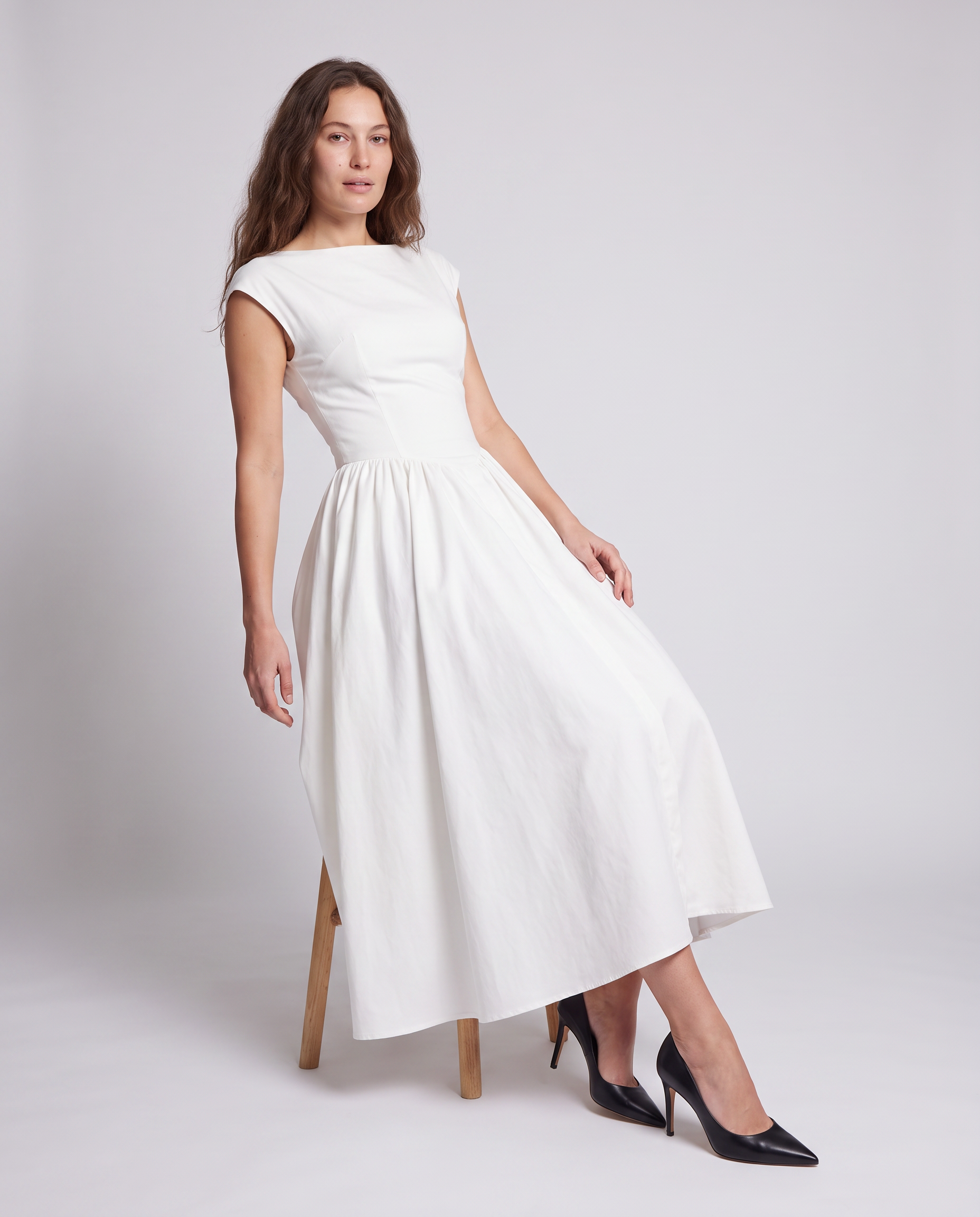 White A-Line Maxi Dress Wedding Guest Dress - photo 3