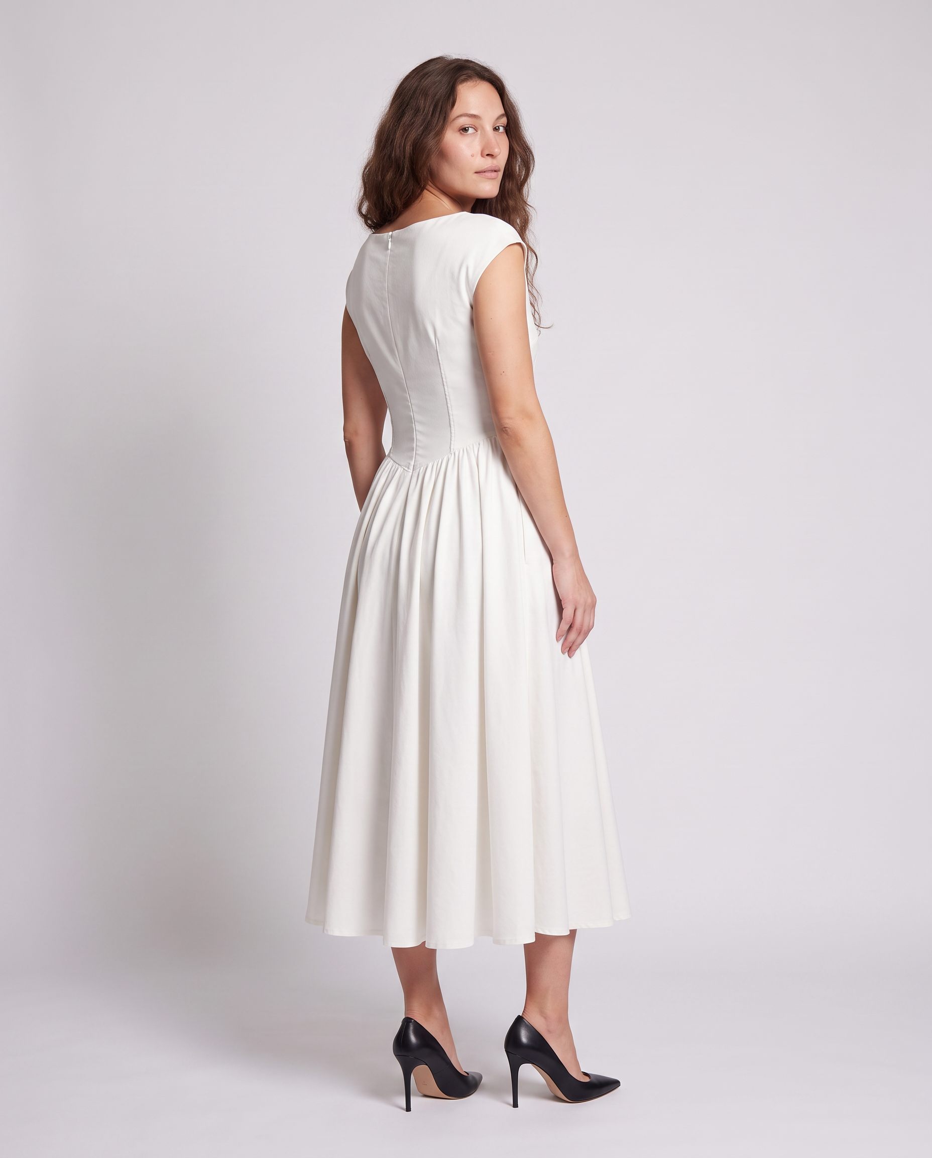 White A-Line Maxi Dress Wedding Guest Dress - photo 4